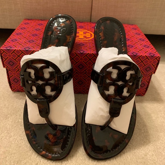 tory burch miller flip flop tortoise shell